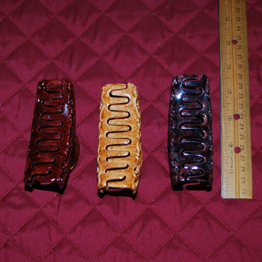 Set of 3 Decorative Hair Claw Clips - Picture 3 of 3